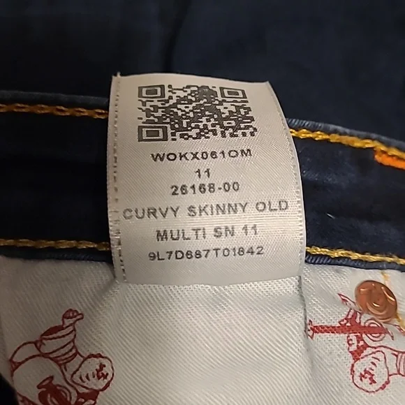 True Religion Dark Blue Curvy Skinny Old Jeans Size 11 - Picture 11 of 12